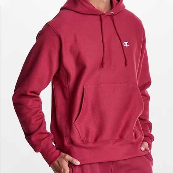 champion reverse weave pullover hoodie in colour cranberry !! - Picture 1 of 6